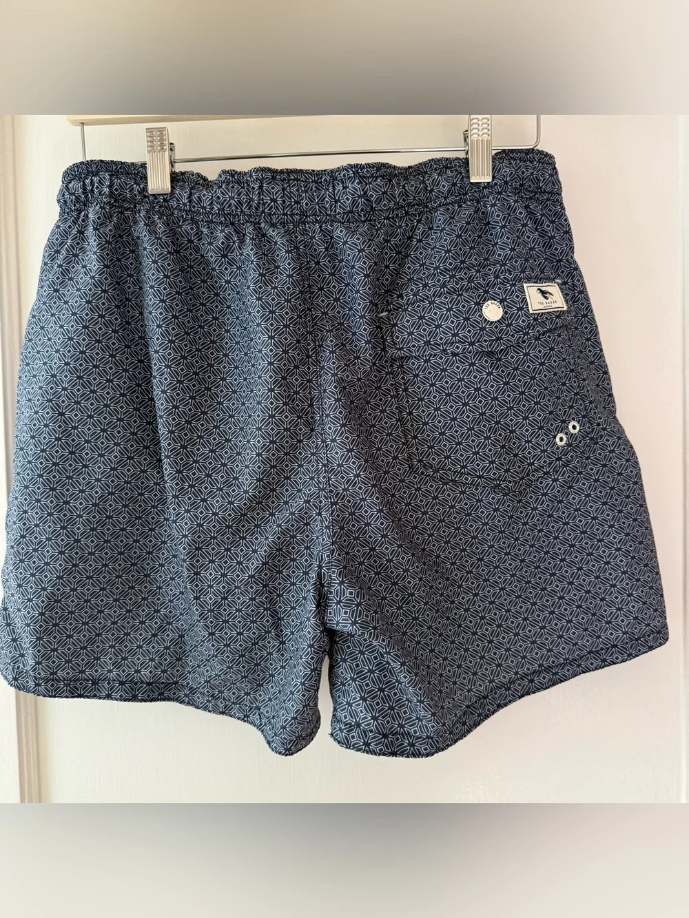 Ted Baker Men's Navy Geometric Swim Trunk lobster size 3 medium